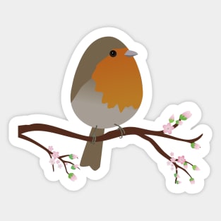 Cute egg shaped robin Sticker